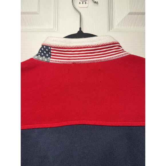 Vineyard Vines Martha's Vineyard 1/4 Zip Pullover American Flag Youth Medium - Picture 7 of 8
